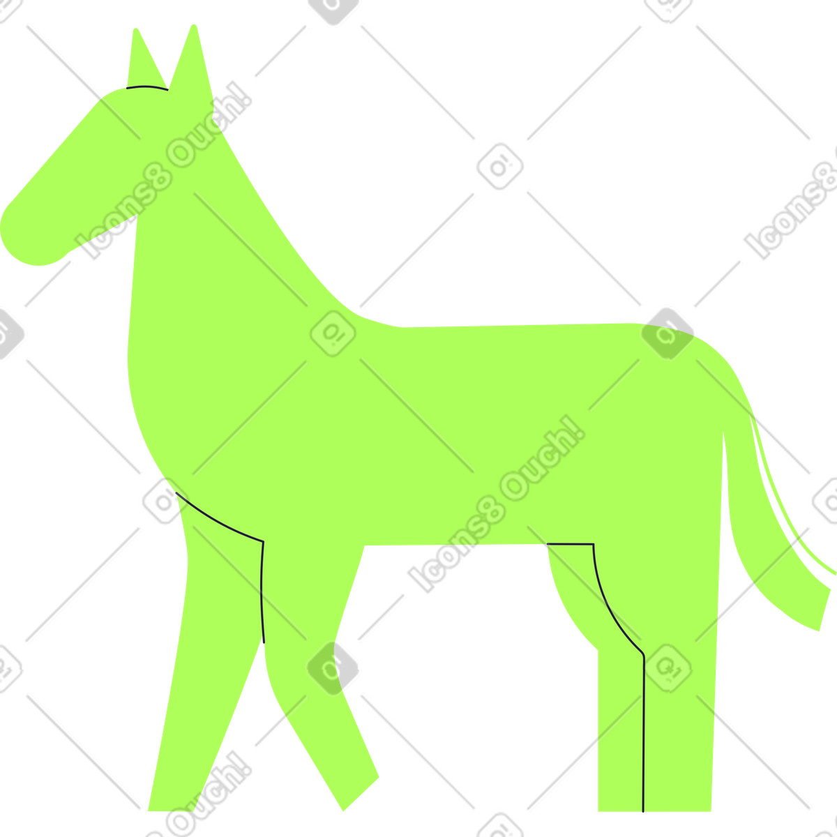 Ilustración Caballo en estilo Mellow a descargar en PNG y SVG