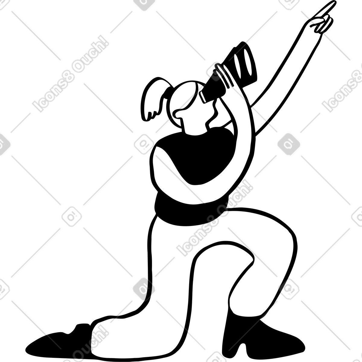 Ilustración Mujer con binoculares en estilo Journal a descargar en PNG y SVG