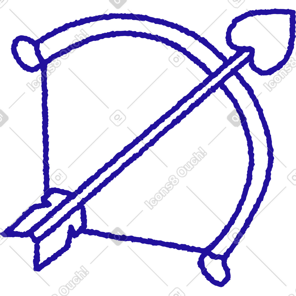Cupid's arrow illustration in Whimsy style download in PNG, SVG