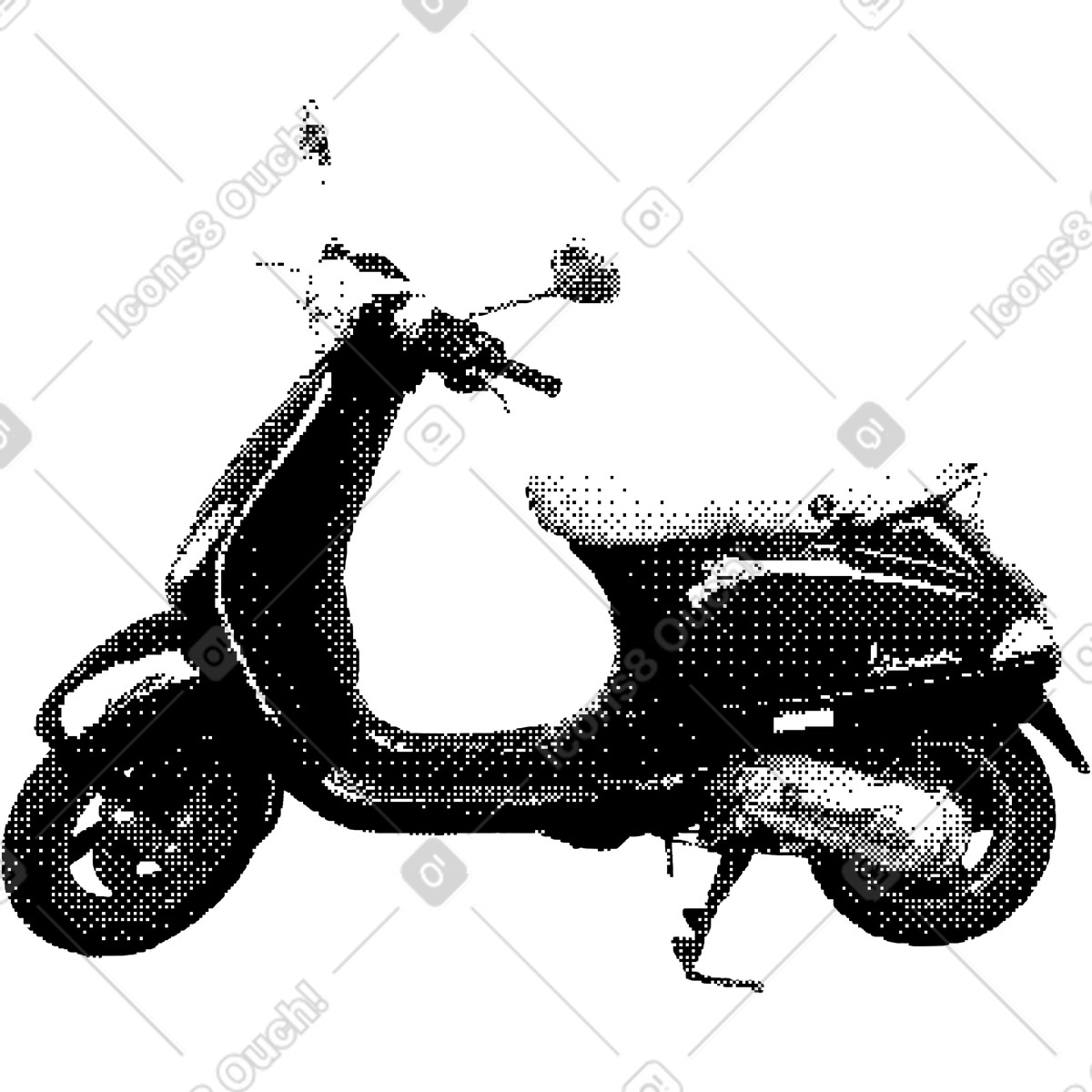 Ilustração de Motocicleta em no estilo Bitmap para baixar em PNG, SVG