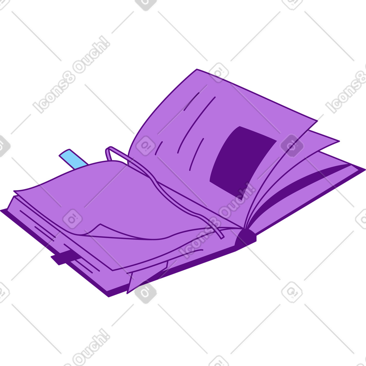 Libro aperto illustrazione in stile Storyline scarica in PNG, SVG