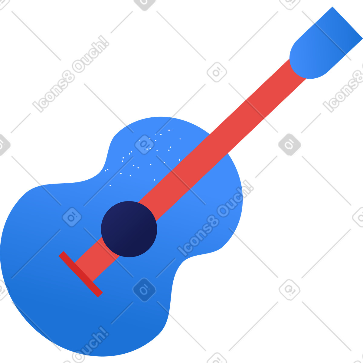 Clip スタイルの ギター のイラストをPNG、SVG形式でダウンロード
