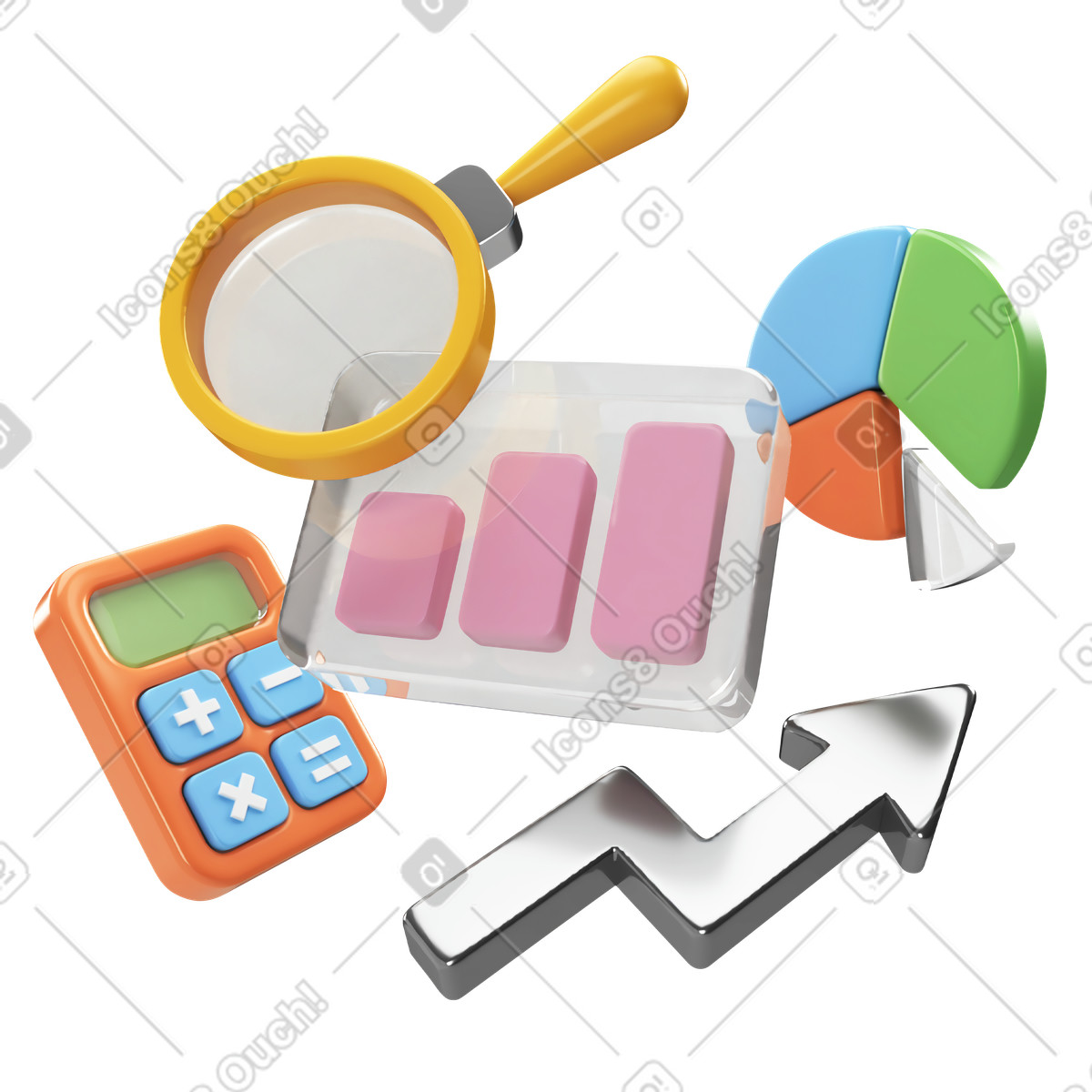 Statistical analysis and data visualization illustration in PNG, SVG