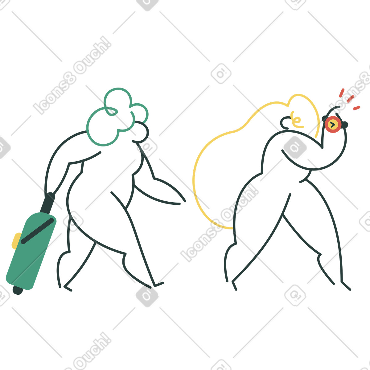 In ritardo per il treno illustrazione stile Macaroni scarica PNG, SVG