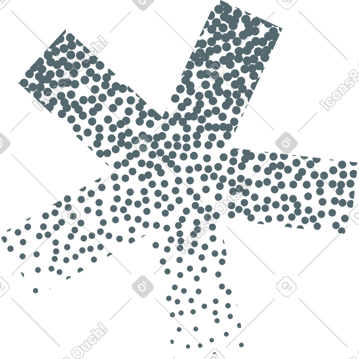 Grey halftone asterisk symbol illustration in Grain style download in PNG, SVG