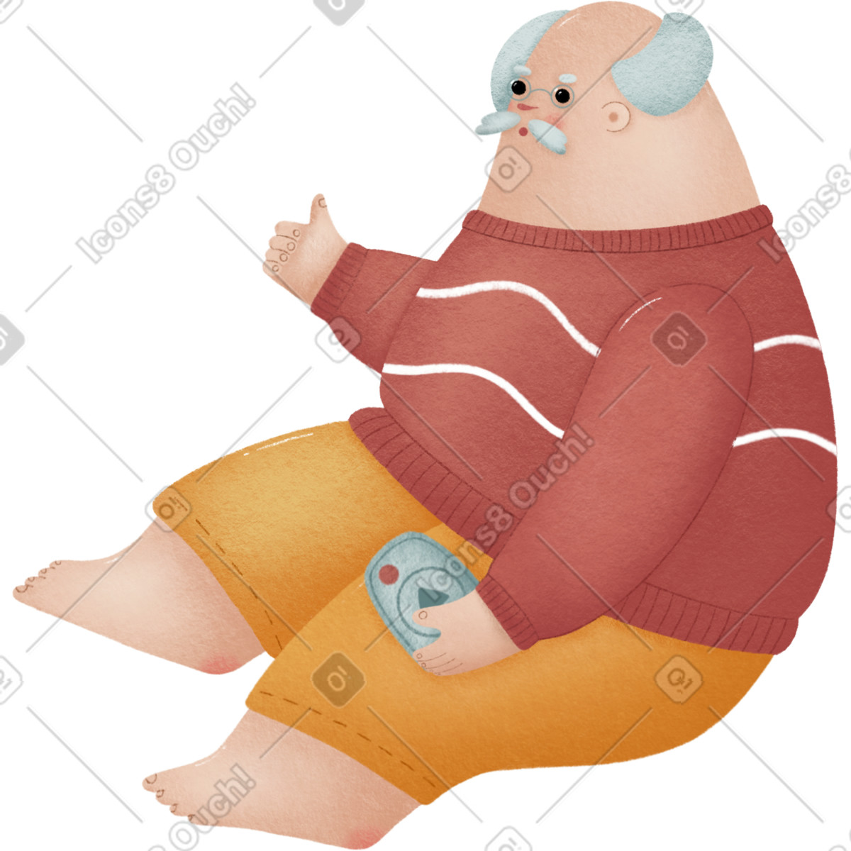 Woolly スタイルの 老人 のイラストをPNG、SVG形式でダウンロード