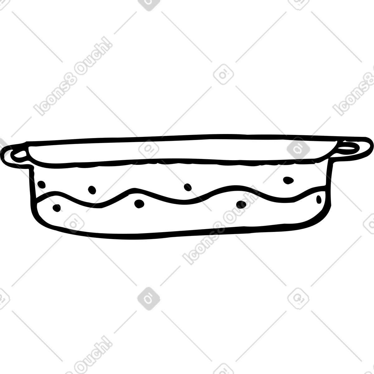 Baking pot illustration in Marks style download in PNG, SVG