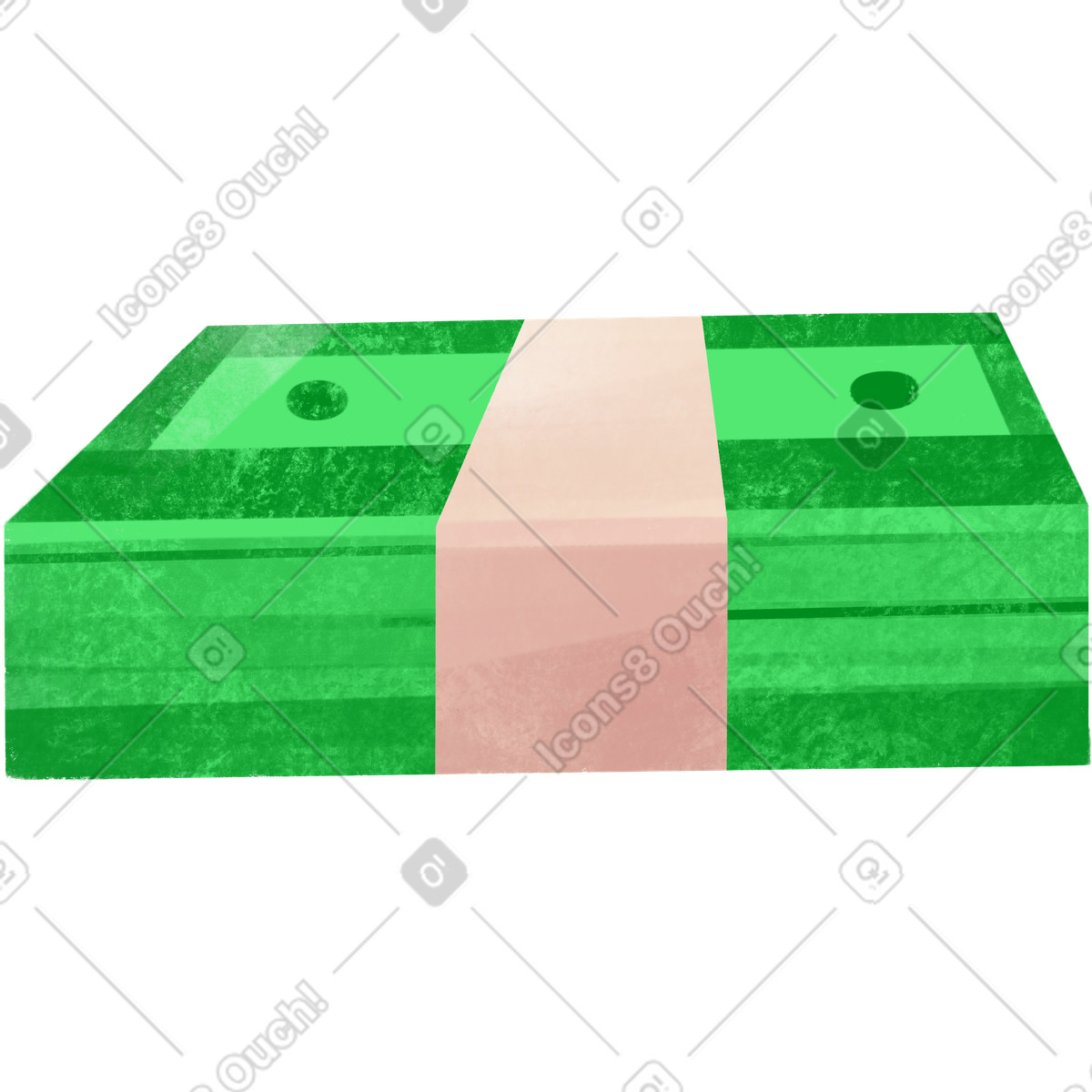 下载 Bonbon 风格的 Stack of green bills 插画，支持 PNG、SVG 格式