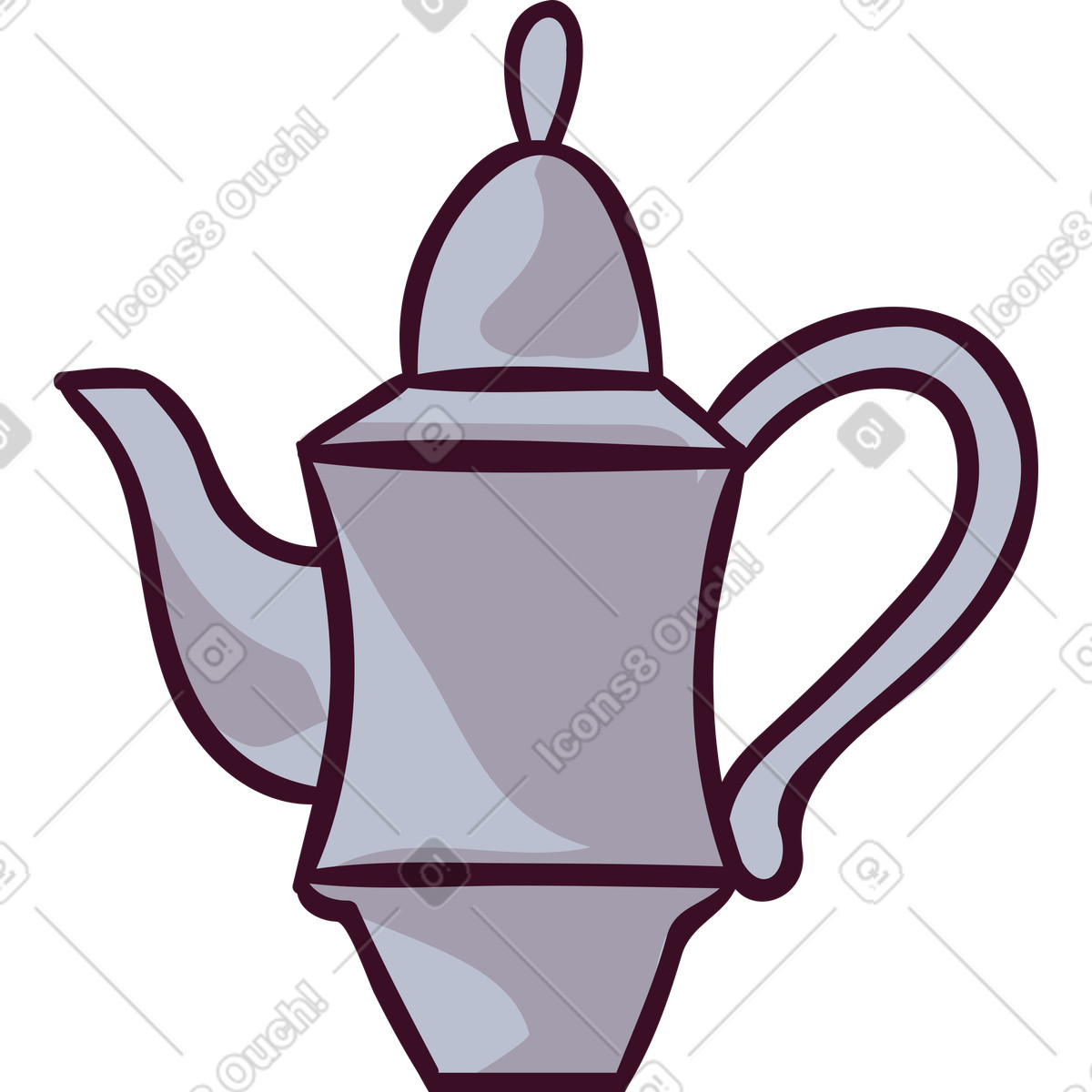 Ilustración Tetera en estilo Eastwood a descargar en PNG y SVG