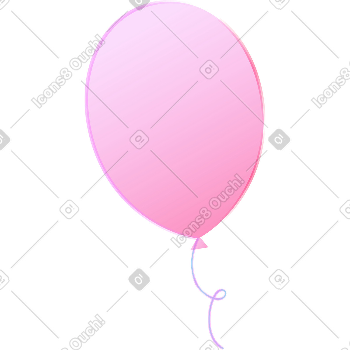 Pink balloon illustration in Neon style download in PNG, SVG