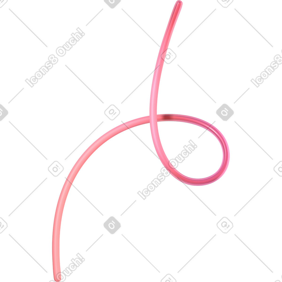 Linea curva illustrazione in stile 3D Glassy scarica in PNG, SVG