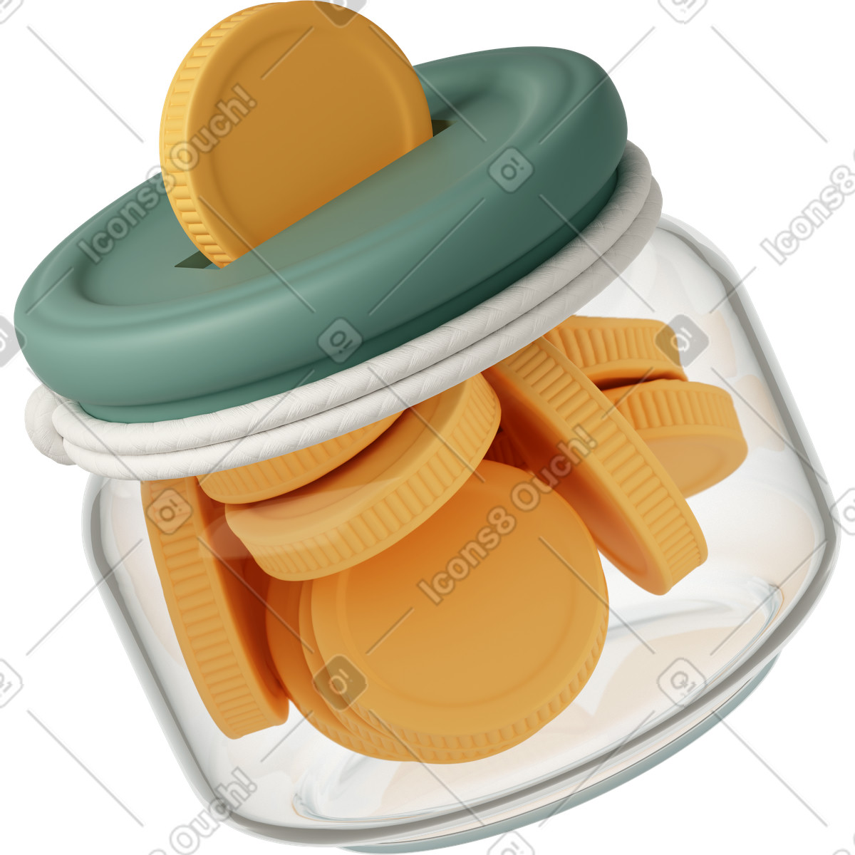 Ilustración animada Savings jar filled with coins for financial planning and budgeting en estilo 3D Casual life a descargar en GIF, Lottie (JSON), AE