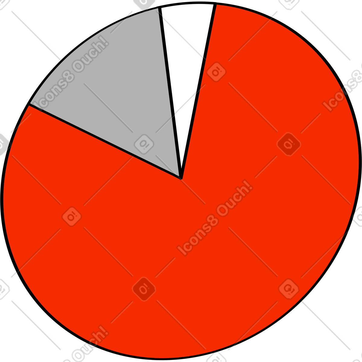 Pie chart red graph-Illustration im Looney-Stil als Download in PNG, SVG