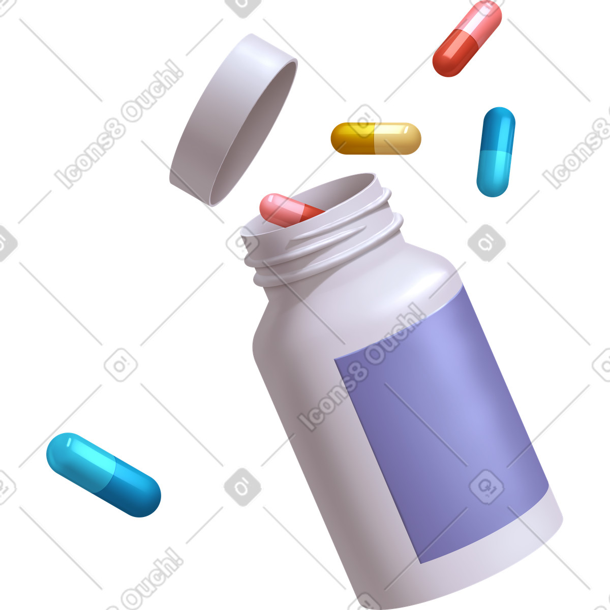 Props 스타일의 Bottle of pills 일러스트레이션 PNG, SVG 다운로드