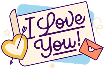 A heart and letter with 