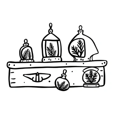A collection of vintage pendants displayed on a wooden surface. Each pendant is uniquely shaped and encases small pressed fern leaves, visible through transparent glass. The pendants vary in design, with some featuring intricate metalwork around the glass that adds texture. A few pendants are grouped together, while others are positioned apart to highlight their individual characteristics. The background is minimal, emphasizing the beauty of the pendants and the delicate fern leaves inside.