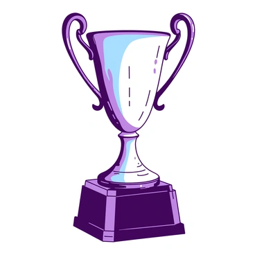 A close-up view of the V&A Illustration Award trophy, glistening under soft lighting. The trophy stands prominently on a sleek, polished black pedestal that enhances its elegant design. The trophy features intricate details, showcasing delicate engravings and a gleaming finish that reflects the surroundings. The background is softly blurred to emphasize the trophy's craftsmanship and the pedestal it rests upon. The overall composition captures the significance and artistry of the award.