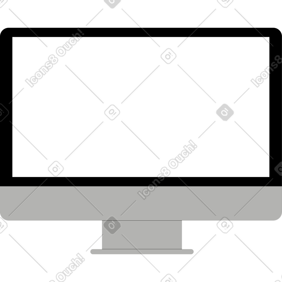 Illustration Moniteur d'ordinateur dans le style Tiny à télécharger aux formats PNG, SVG