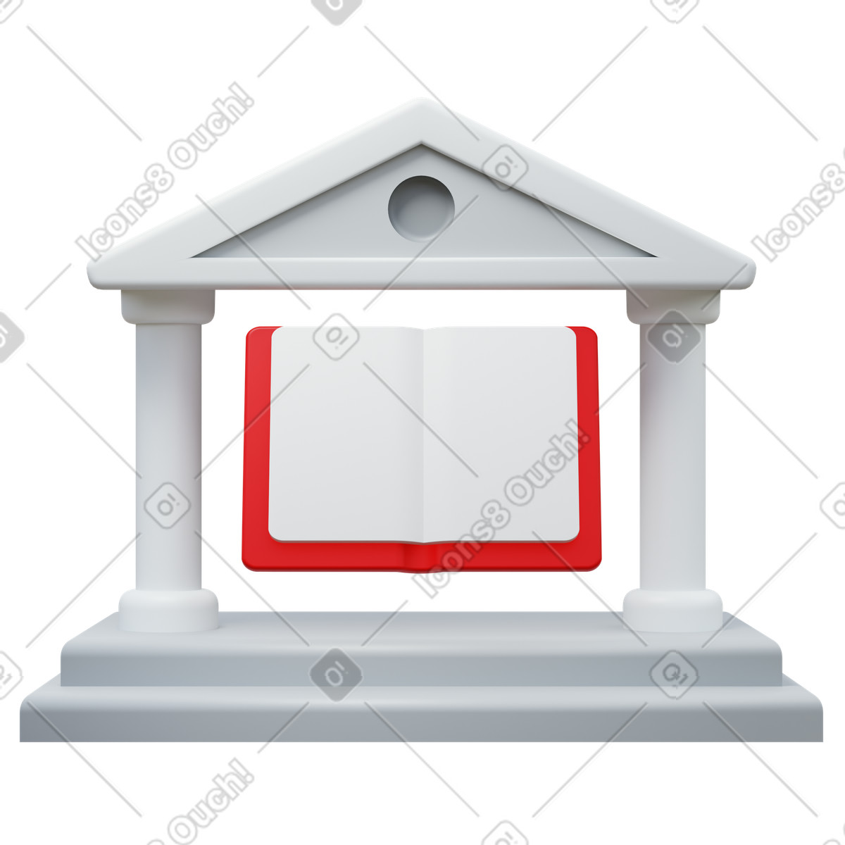 Иллюстрация Library building в стиле 3D Fluency — скачать в форматах PNG, SVG