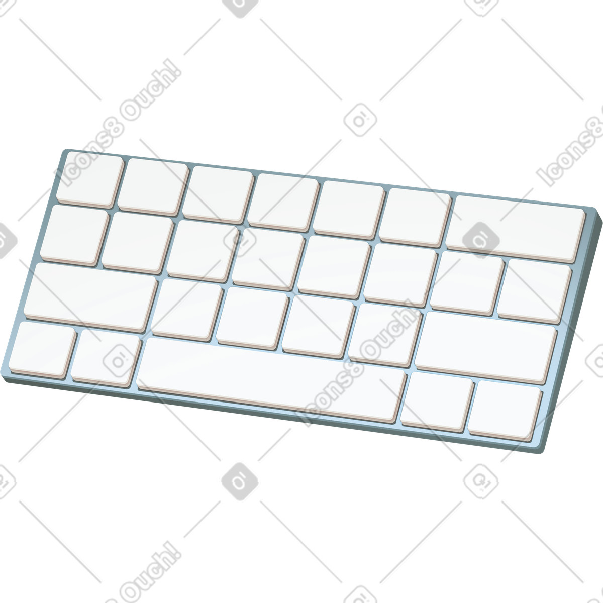 Wireless keyboard illustration in Props style download in PNG, SVG