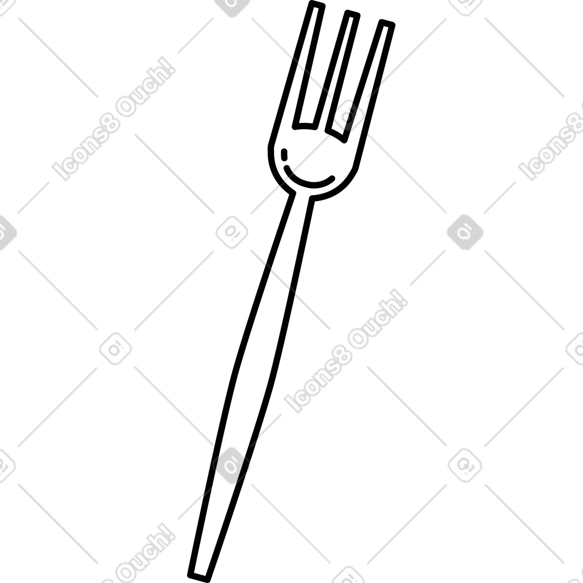 Fork illustration in Ruby style download in PNG, SVG