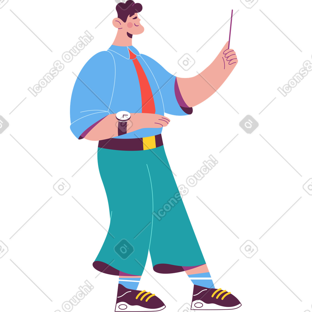 Illustration L'homme sort dans le style Sammy à télécharger aux formats PNG, SVG