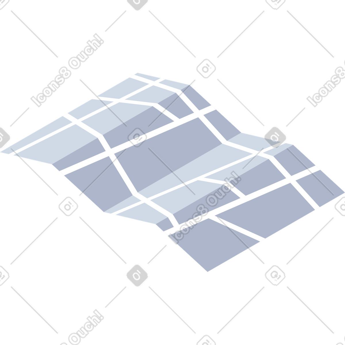 Gray paper map navigation illustration in System style download in PNG, SVG