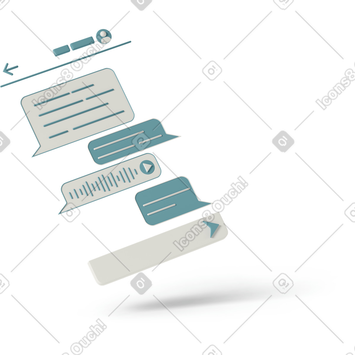 Phone chatting message illustration in PNG, SVG