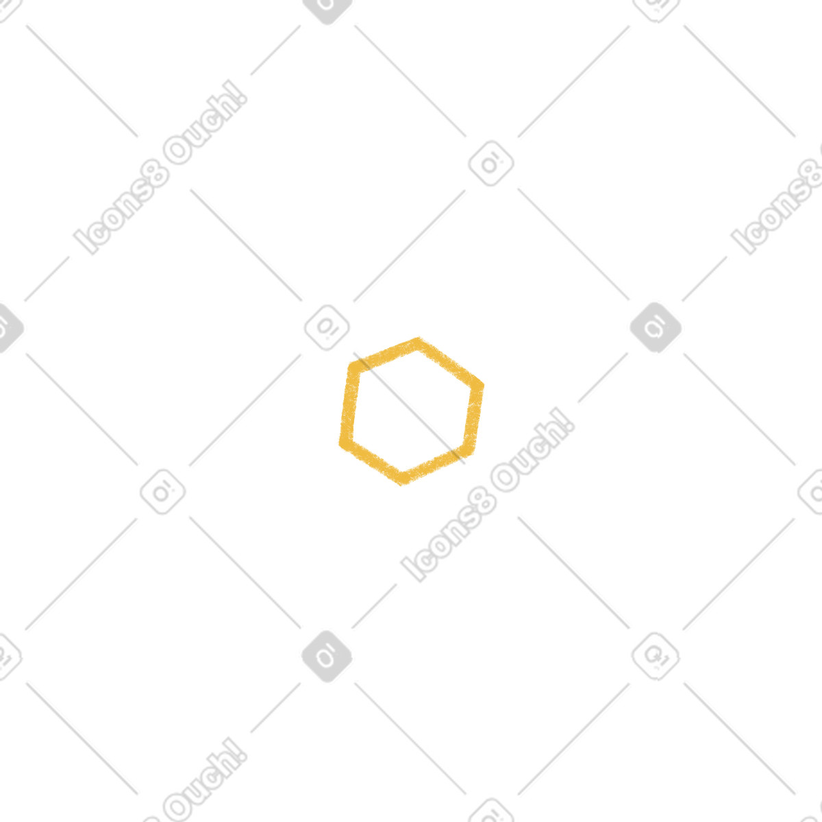Ilustración Hexagon chemical molecule yellow en estilo Tutti a descargar en PNG y SVG