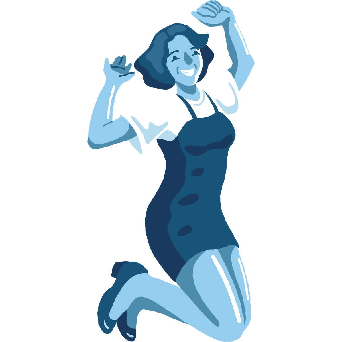下载 Cherry 风格的 Woman jumping front 插画，支持 PNG、SVG 格式