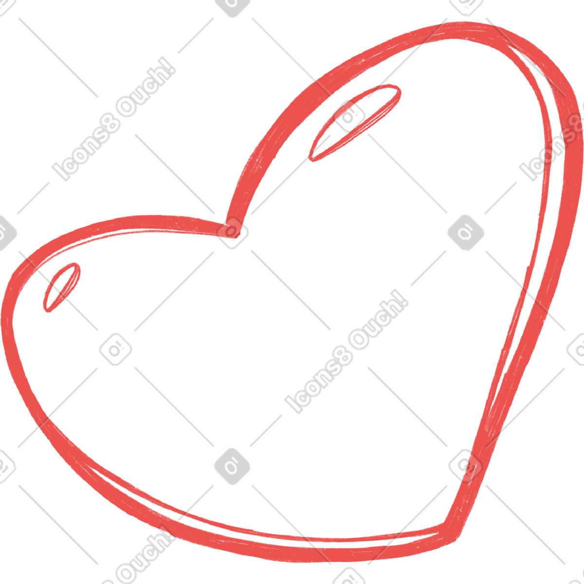 Ilustração de Big red contoured heart em no estilo Biro para baixar em PNG, SVG
