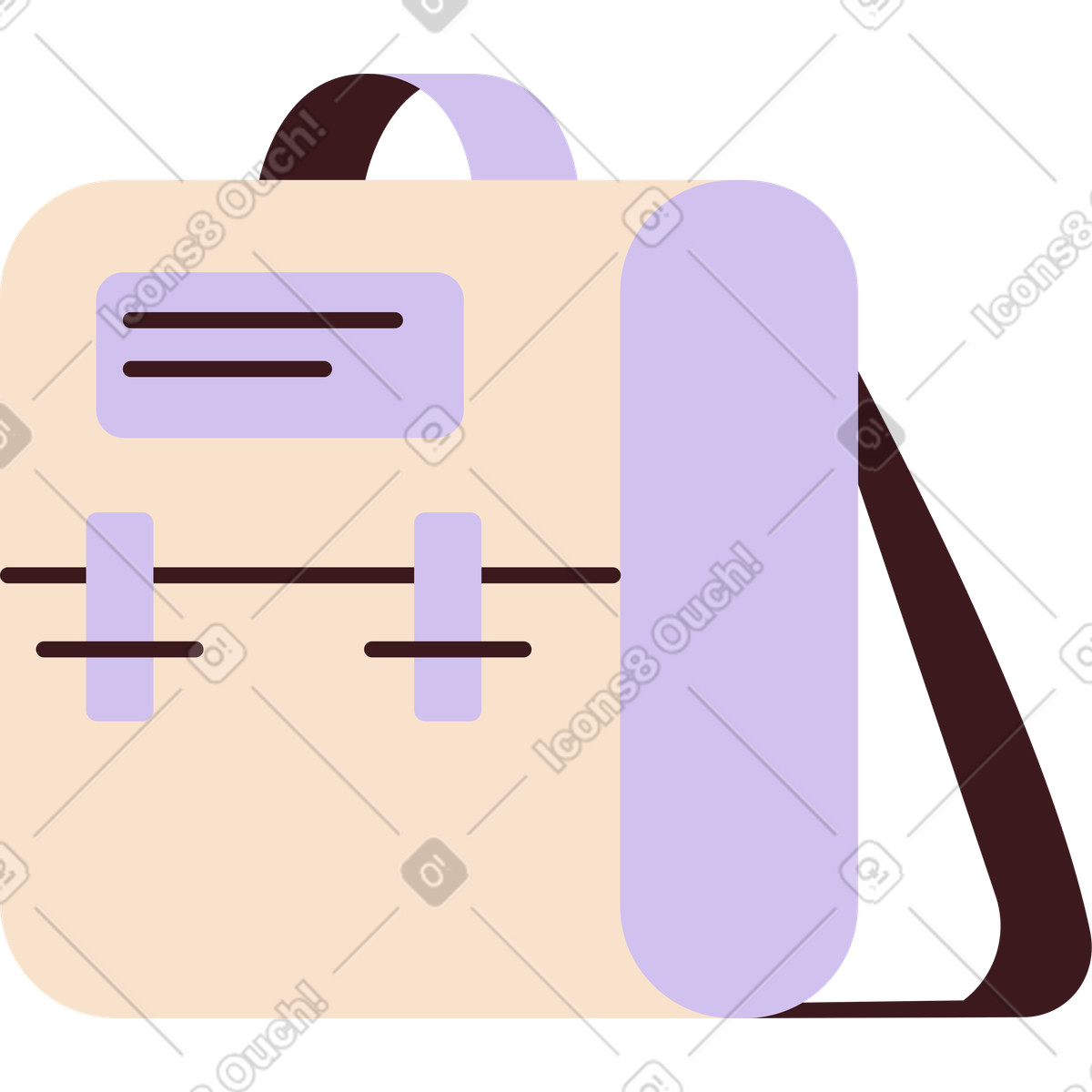 Schulrucksack-Illustration im Folks-Stil als Download in PNG, SVG