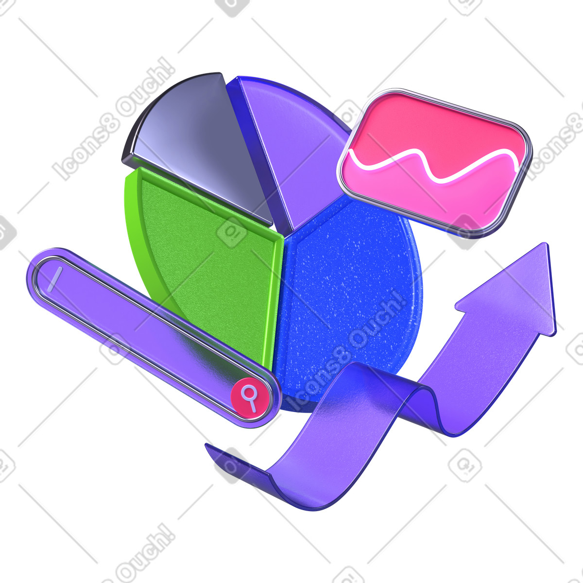 Ilustração de Análise estatística e insights dados em no estilo 3D Boost para baixar em PNG, SVG