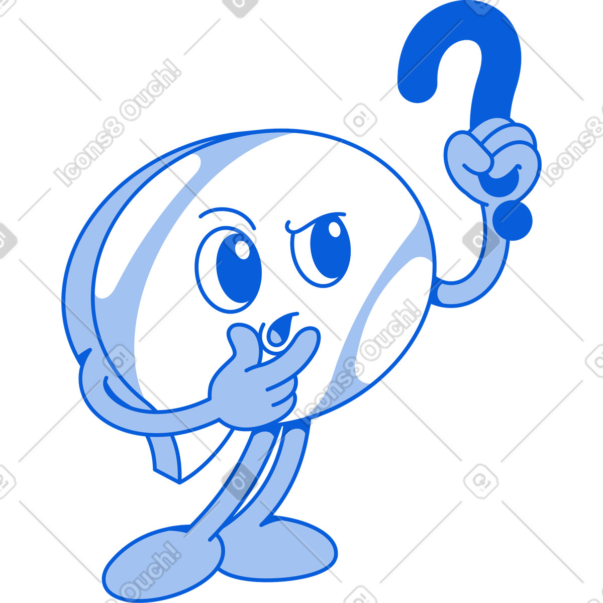 Speech bubble with question illustration in Handy Line style download in PNG, SVG