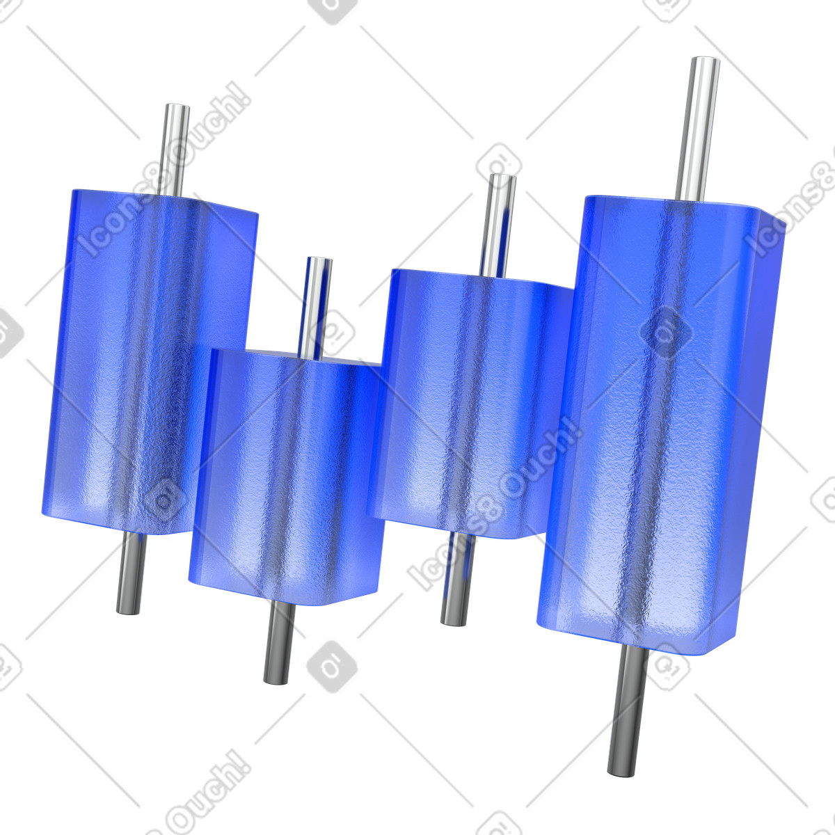 Candelieri in vetro blu illustrazione stile 3D Enterprise scarica PNG, SVG
