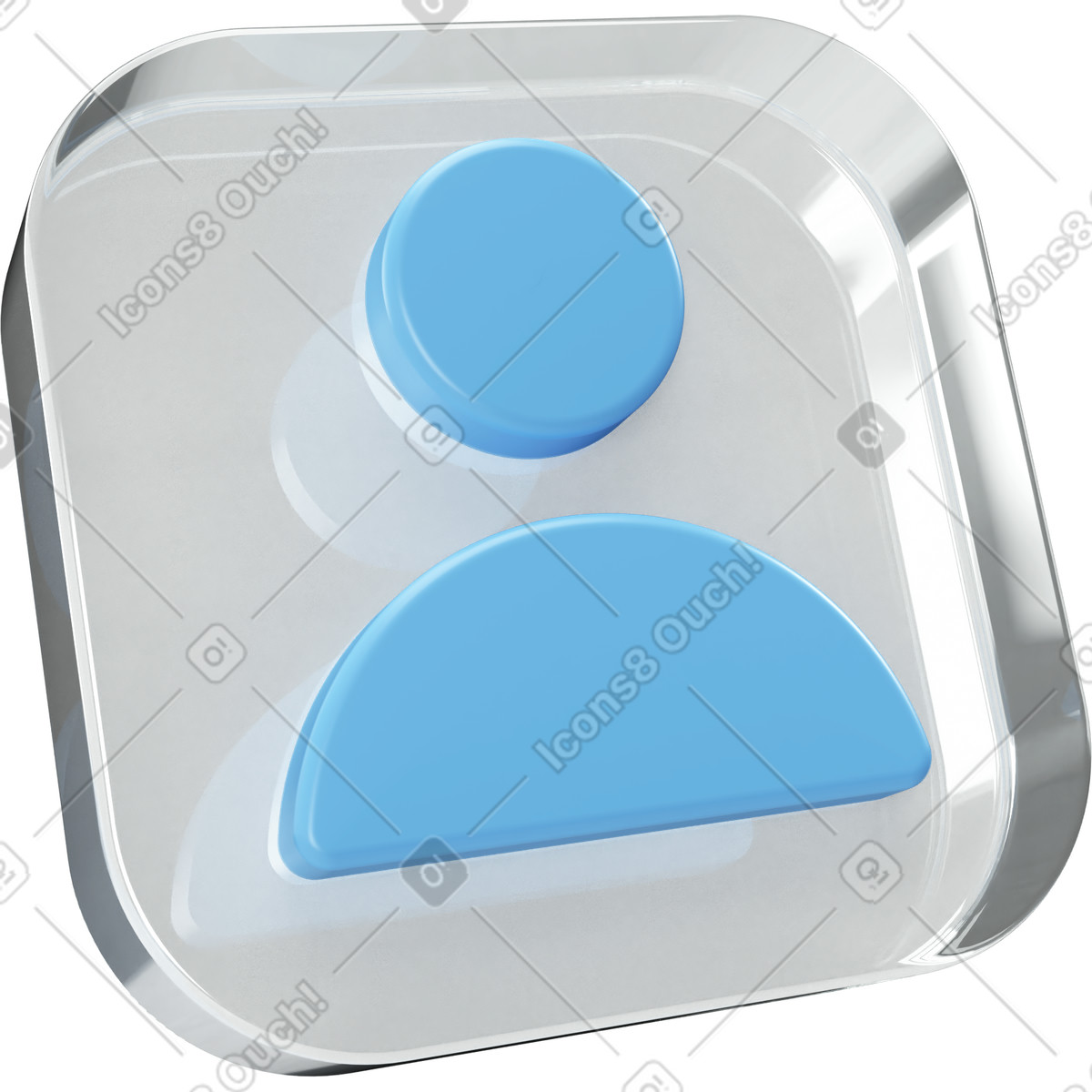 User on glass plate illustration in PNG, SVG