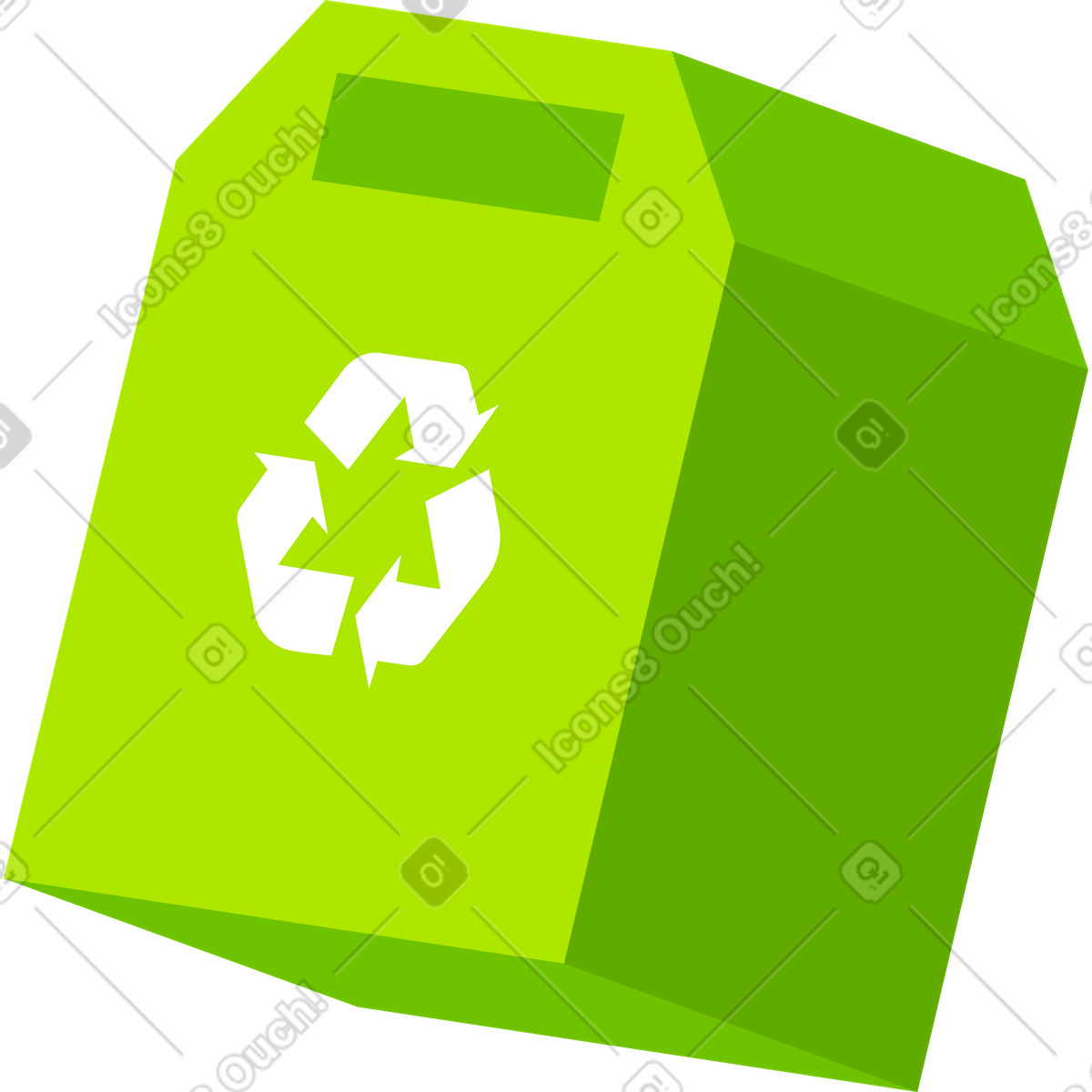 Illustration Poubelle de recyclage dans le style 8bit à télécharger aux formats PNG, SVG