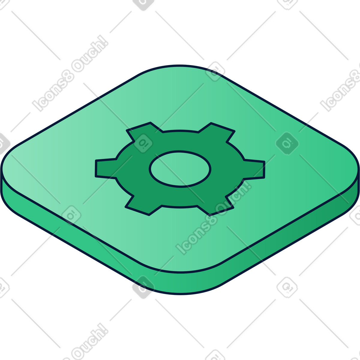 Settings icon isometric illustration in Neat style download in PNG, SVG