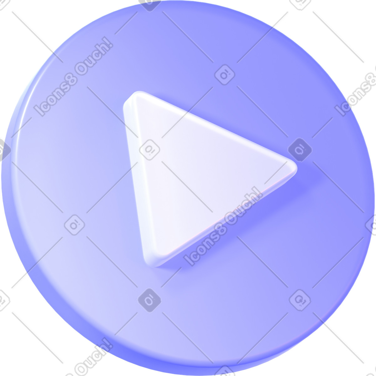 Abstract circle play illustration in 3D Glassy style download in PNG, SVG
