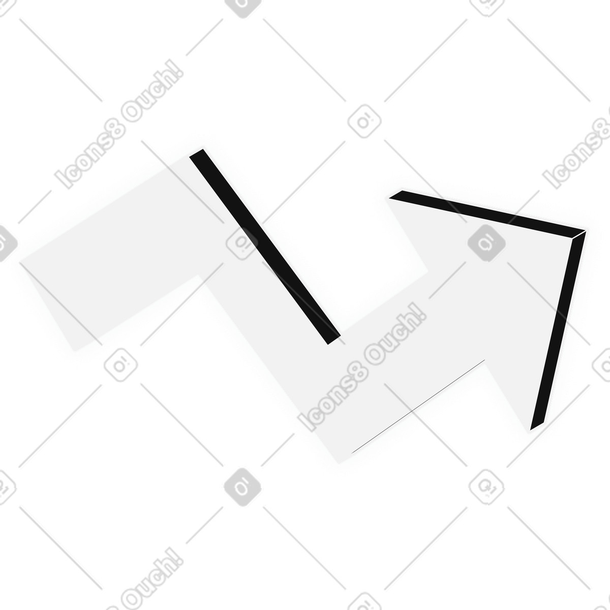 Ilustração de Seta em ziguezague no estilo Inverse para baixar PNG, SVG
