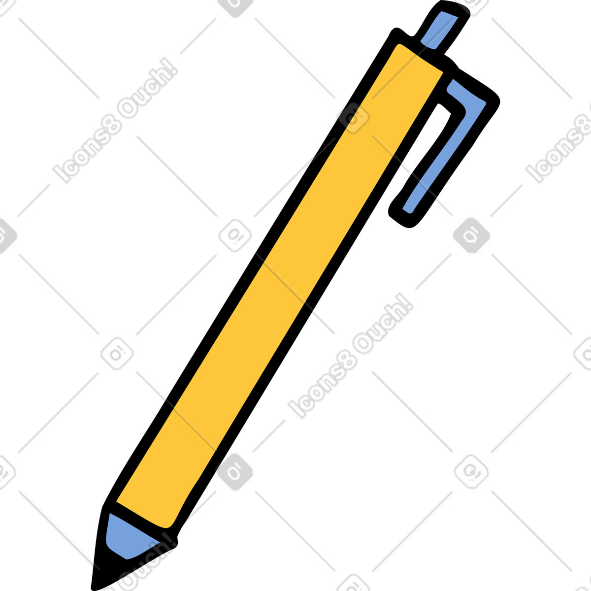 Ilustración Bolígrafo en estilo Comic a descargar en PNG y SVG
