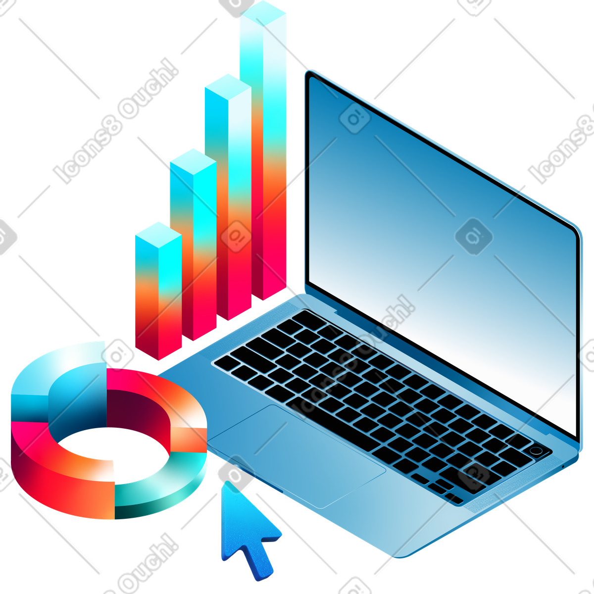 Business analytics and business reporting illustration in PNG, SVG