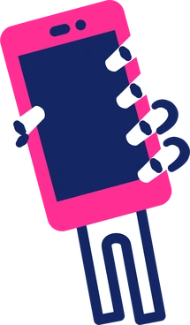 Skeleton hand with smartphone PNG, SVG
