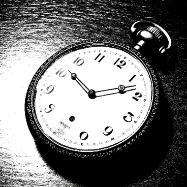An ornate pocket watch where time is glitching and moving in unpredictable patterns