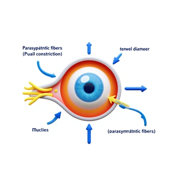 Illustration emphasizing parasympathetic control of pupil constriction