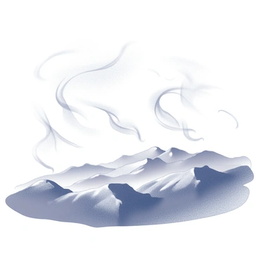 Streams of moisture-laden air are depicted as flowing across a vast landscape. Notice the swirling patterns of the air currents as they travel over diverse terrains, including mountains, valleys, and plains. The atmosphere is filled with a sense of movement and dynamic energy, which can be visually represented by soft, flowing lines that illustrate the various directions of the air. The interplay between the air currents and the land below creates an organic and fluid composition, emphasizing the constant shift and flow of nature's elements across continents.