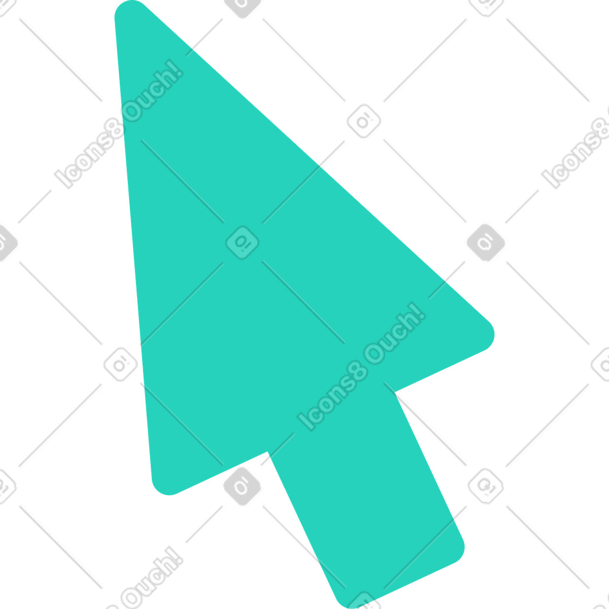 Cursor green illustration in Rocky style download in PNG, SVG