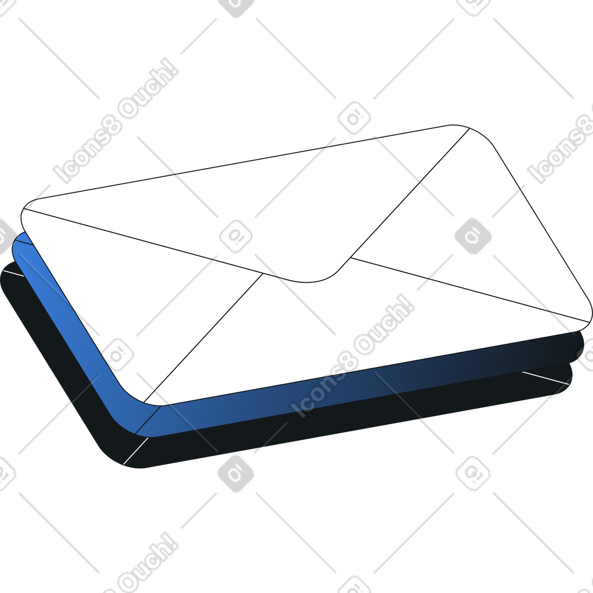 Ilustração de Pilha e-mails em no estilo Midnight para baixar em PNG, SVG