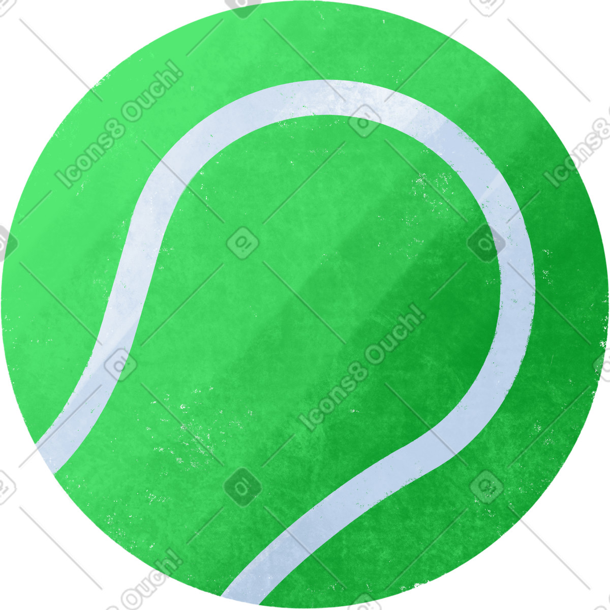 Green tennis ball illustration clipart image in PNG, SVG, GIF
