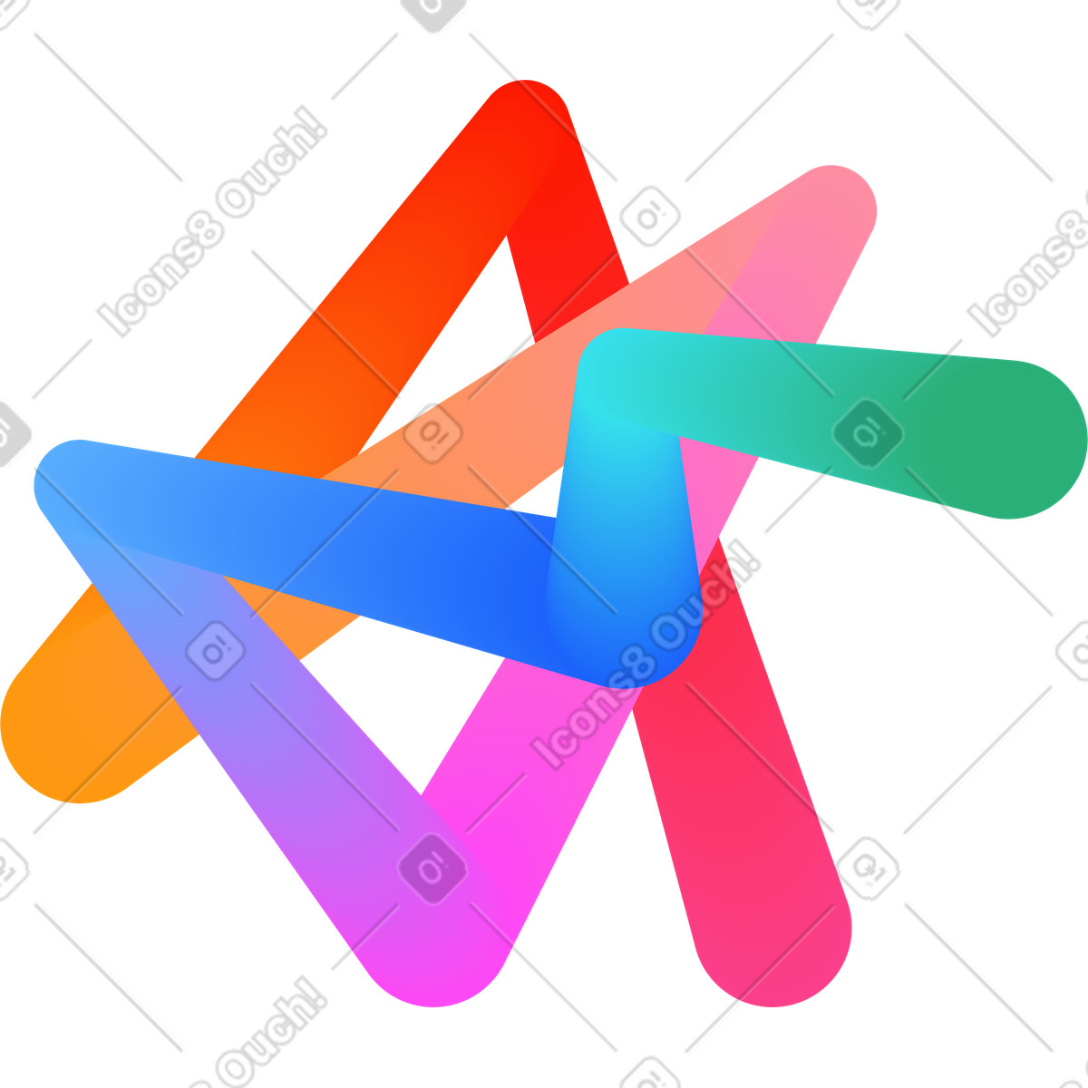 Forms スタイルの Rainbow tangled line のイラストをPNG、SVG形式でダウンロード